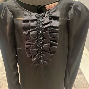 Vintage evening blouse with beautiful ruffles size small perfect for the holiday